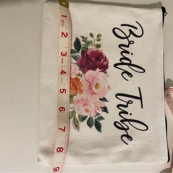 Bride Tribe Makeup Case Pouch‎ zipper bag PLUS Beauty Supplies - Bridesmaid gift - Picture 5 of 9
